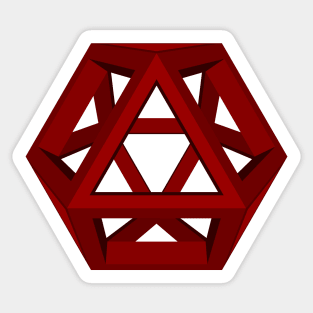 lawal maroon v2 skeletal cuboctahedron gmtrx Sticker